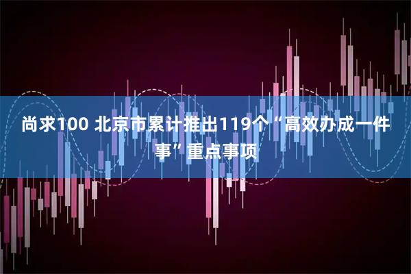 尚求100 北京市累计推出119个“高效办成一件事”重点事项